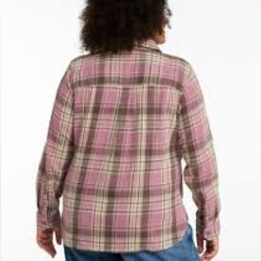 Women’s L.L. Bean 1912 Field Flannel Shirt Large in Pink, black & Cream Plaid - Picture 2 of 11